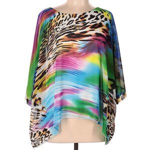 MICHAEL TYLER Colorful Kimono Sleeve Flowy Overtop w/Tank Size L